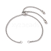 2Pcs 2 Colors 304 Stainless Steel Boc Chain Slider Bracelet Makings AJEW-JB01254-2