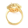 Rack Plating Oval Brass Micro Pave Cubic Zirconia Adjustable Ring Components KK-Q819-16G-3