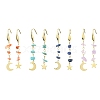 4 Pairs 4 Style Moon & Star 304 Stainless Steel Dangle Earrings EJEW-TA00284-1