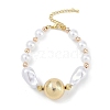 Rack Plating Brass Beaded Bracelets BJEW-P341-07B-G-1