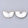 Electroplate Natural Howlite Semi Circle Pendants G-S344-42I-2