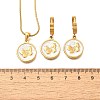 304 Stainless Steel Enamel Pendant Necklaces & Hoop Earring Set for Women SJEW-C007-03G-02-5