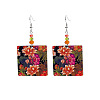 Acrylic & Glass Dangle Earrings FS-WG5F1EE-01-5