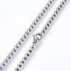 Non-Tarnish 304 Stainless Steel Box Chain Necklaces LS-NJEW-F227-09P-03-2