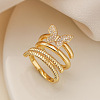 2Pcs Brass Micro Pave Cubic Zirconia Cuff Rings PW-WG0BADE-03-1