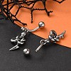 Snake 316 Surgical Stainless Steel Dangle Belly Button Rings EJEW-G416-11AS-2