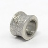 Tarnish Resistant Stainless Steel Large Hole Column Textured Beads STAS-G037-12-2