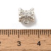 Flower Brass Micro Pave Cubic Zirconia Tube Bails KK-C072-05A-S-3