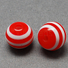 Round Striped Resin Beads RESI-R158-12mm-M-2