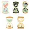 5Pcs 5 Style Alloy Enamel Brooches JEWB-LS0001-20-1