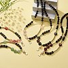 Natural Lava Rock & Gemstone Heart Beaded Necklace NJEW-JN03996-7