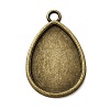 Flat Teardrop Alloy Pendant Cabochon Settings PALLOY-N0088-01AB-NF-1