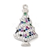 Rack Plating Brass Pave Cubic Zirconia Pendants KK-R150-07P-1