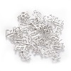 Rack Plating Alloy Alphabet Charms PALLOY-G255-P-E-2