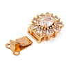 Brass Micro Pave Clear Cubic Zirconia Box Clasps KK-C076-08G-2