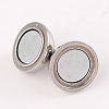 Tarnish Resistant Round 304 Stainless Steel Magnetic Clasps with Loops STAS-N014-01-10mm-2