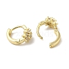 Brass Pave Clear Cubic Zirconia Huggie Hoop Earrings for Women EJEW-C097-12G-03-2