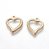 PVD Vacuum Plating 304 Stainless Steel Open Heart Pendants STAS-I101-38G-2