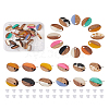 Craftdady 12Pairs 12 Colors Opaque Resin & Walnut Wood Stud Earring Findings MAK-CD0001-05-19