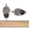 Natural Amethyst Square Big Pendants G-F763-07AS-07-3