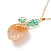 Natural Aventurine Braided Carrot Pendant Necklace NJEW-TA00036-6