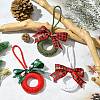 3Pcs 3 Colors Handmade Cotton Christmas Wreath Pendant Decoration HJEW-JM02702-1