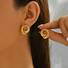 Vintage Stainless Steel Spiral Stud Earrings IO3625-4