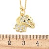 Brass Micro Pave Clear Cubic Zirconia Pendant Necklaces for Women NJEW-M084-02G-04-3