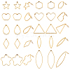   40Pcs 10 Styles Brass Hollow Geometry Stud Earrings EJEW-PH0001-30-1