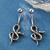 Snake 316 Surgical Stainless Steel Belly Button Rings EJEW-G416-18C-AS-3