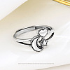 Heart & Moon & Star 925 Sterling Silver Adjustable Rings FS-WGFFD95-01-2