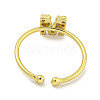 Rack Plating Brass Open Cuff Rings for Women RJEW-F162-02G-M-3