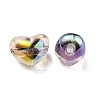 Two Tone UV Plating Transparent Acrylic European Beads OACR-F004-06B-2