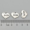 Wedding Theme Antique Silver Tone Tibetan Style Heart with Bride Rhinestone Charms LS-TIBEP-N005-12E-3