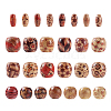 Printed Natural Wood Beads WOOD-TA0001-14-26