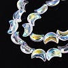 Electroplate Transparent Glass Beads Strands X-EGLA-N057-09A-01-3