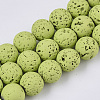 Spray Painted Natural Lava Rock Beads Strands G-N0324-D-08-1