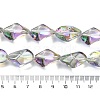 Half Rainbow Plated Electroplate Transparent Glass Beads Strands EGLA-E060-01A-HR02-4