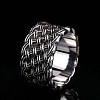 Knitted Textured 304 Stainless Steel Finger Rings FS-WG9203F-03-1