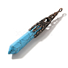 Synthetic Turquoise Pointed Big Pendants G-P560-02R-03-2