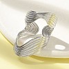 304 Stainless Steel Open Cuff Ring for Women RJEW-M025-03P-2