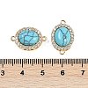 Synthetic Turquoise Oval Connector Charms KK-U043-50G-03-3