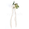 CRASPIRE 2Pcs 2 Style Silk Cloth Rose Flower Boutonniere Brooch & Wrist Corsage AJEW-CP0001-53-6