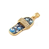 Brass Micro Pave Cubic Zirconia Pandents KK-R100-10G-01-2