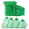 30Pcs 4 Styles Rectangle Organza Bags Jewellery Storage Pouches Wedding Favour Party Mesh Drawstring Gift OP-FS0001-01D-4