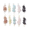 120Pcs 12 Styles 12 Constellation Mixed Gemstone Copper Wire Wrapped Chip Beaded Connector Charms PALLOY-JF02905-2