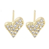 Brass Micro Pave Clear Cubic Zirconia Studs Earring for Women EJEW-S217-A04-1