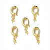 Brass Crystal Rhinestone Fold Over Clasps KK-P223-29G-4