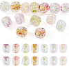 14Pcs 7 Colors Handmade Foil Lampwork Beads FOIL-TA0001-06-1
