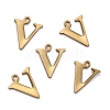 304 Stainless Steel Alphabet Charms STAS-H122-V-AB-1